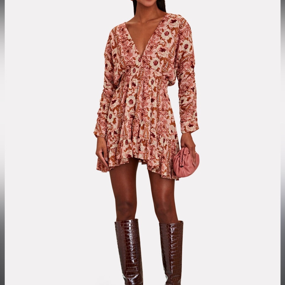 Misa Los Angeles Pink Floral Mini Dress